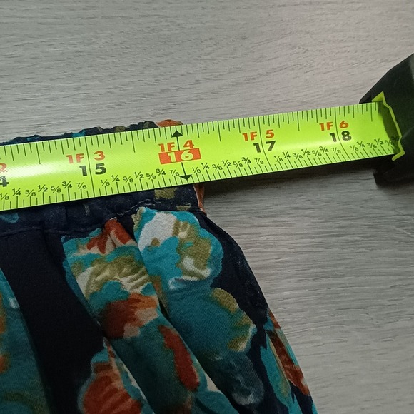 Travelsmith Blue Paisley Long Maxi Pleated Skirt Lined Size Medium - Picture 6 of 6